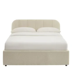 No name CARMEN Lit coffre en tissu chenille 140x190cm