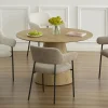 No name CELESTE Lot de 2 fauteuils de table en tissu et métal