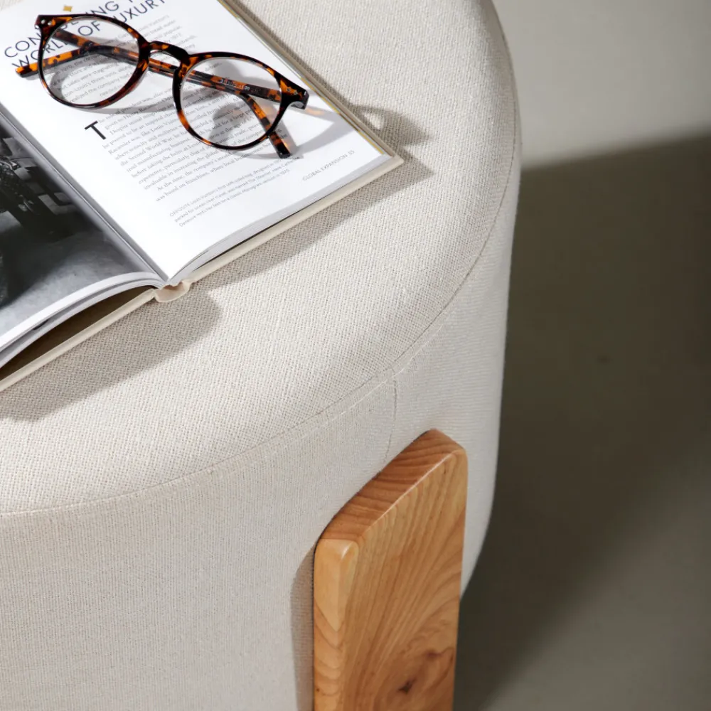 Venture Home COFFEY Pouf rond en tissu ø52,5cm