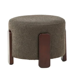 Venture Home COFFEY Pouf rond en tissu bouclette ø52,5cm