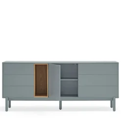 Teulat CORVO Buffet 1 porte 6 tiroirs en bois L180cm