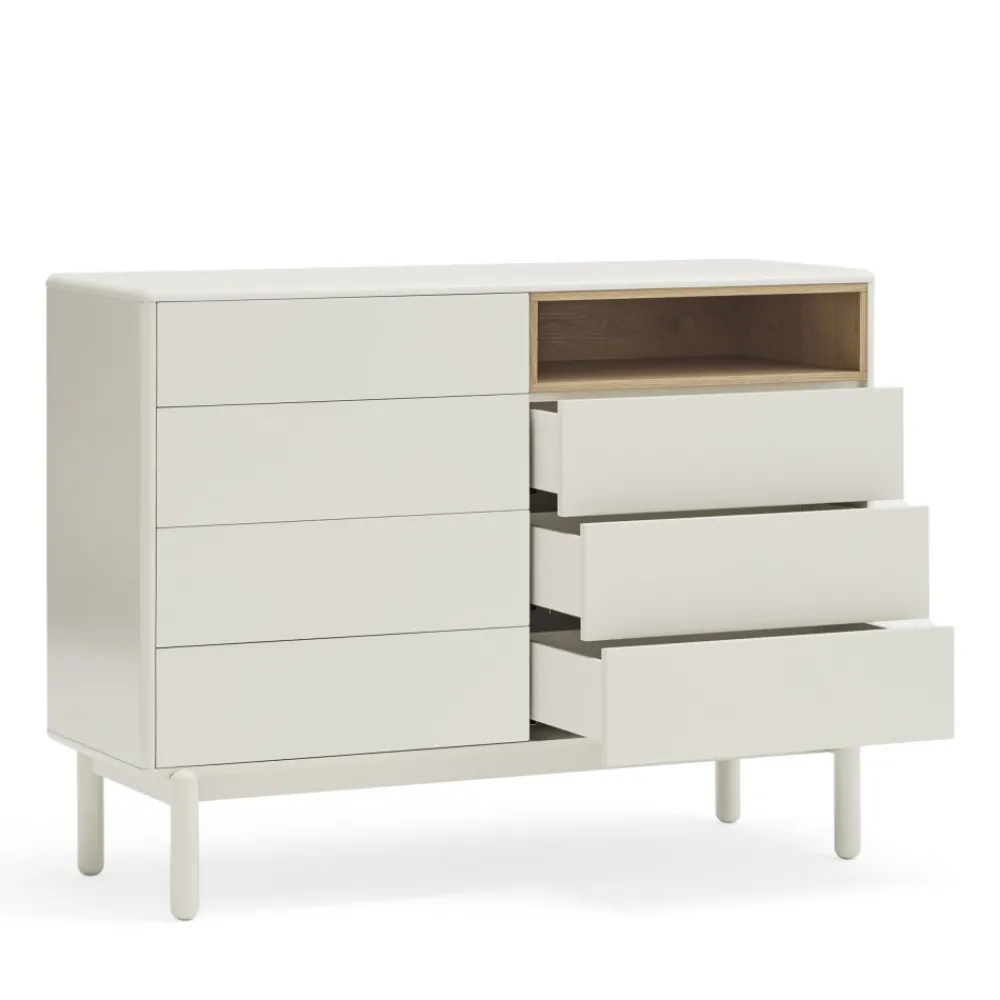 Teulat CORVO Commode 7 tiroirs 1 niche en bois L120xH90cm