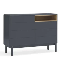 Teulat CORVO Commode 7 tiroirs 1 niche en bois L120xH90cm