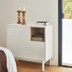 Teulat CORVO Commode 4 tiroirs 1 niche en bois L90xH90cm