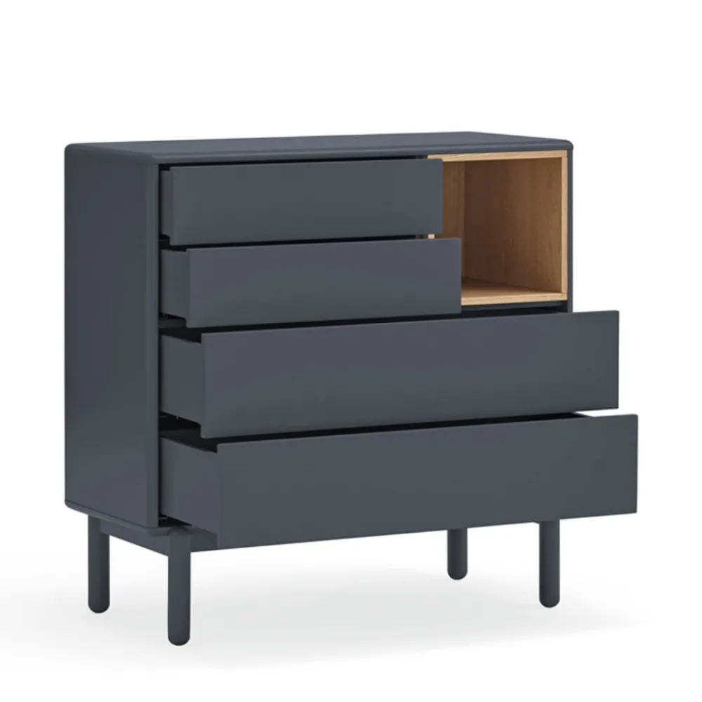Teulat CORVO Commode 4 tiroirs 1 niche en bois L90xH90cm