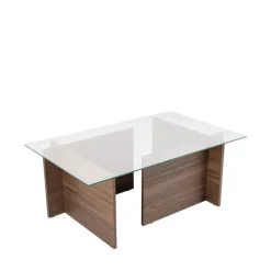 Drawer CUBIX II Table basse en verre trempé et bois