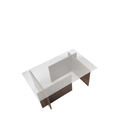 Drawer CUBIX II Table basse en verre trempé et bois
