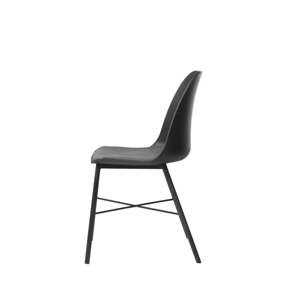 No name CURVI Lot de 2 chaises en plastique et métal