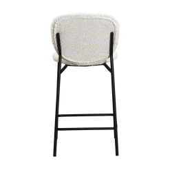 Drawer DALBY Lot de 2 tabourets de bar en tissu bouclette et métal H65cm