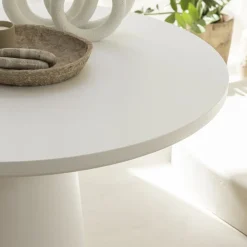 Drawer DANLI Table à manger 4 personnes ronde en fibre de ciment