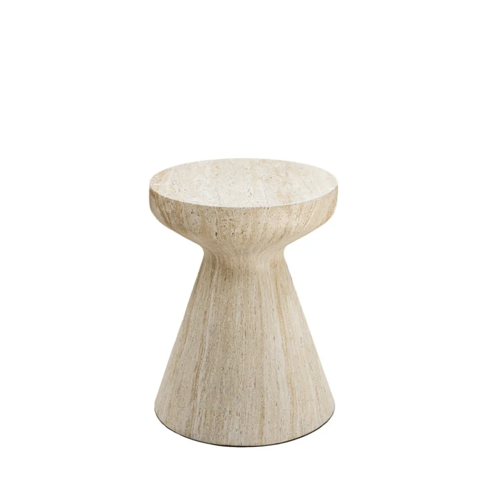 Drawer DANLI Tabouret effet travertin H45cm