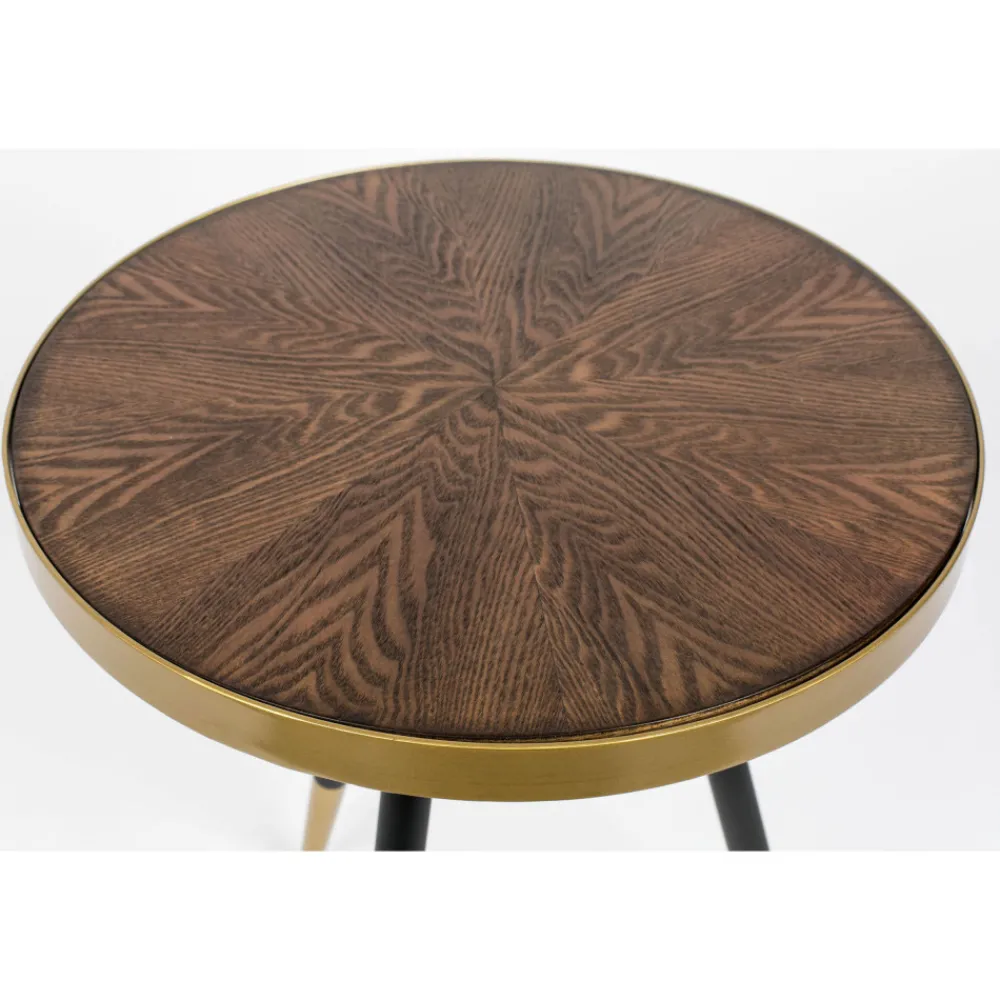 No name DENISE Table basse ronde en métal et bois ø44cm