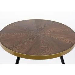No name DENISE Table basse ronde en métal et bois ø61cm
