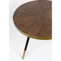 No name DENISE Table basse ronde en métal et bois ø61cm