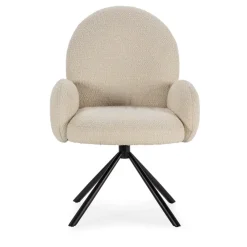 No name DOURO Chaise de bureau en tissu bouclette et métal