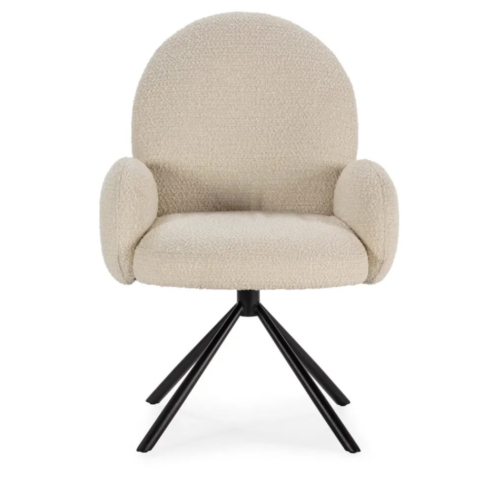 No name DOURO Chaise de bureau en tissu bouclette et métal