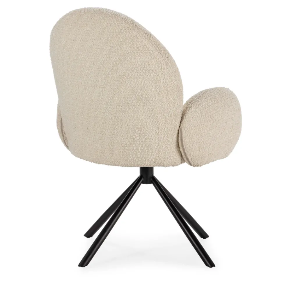 No name DOURO Chaise de bureau en tissu bouclette et métal
