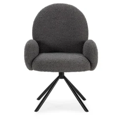 No name DOURO Chaise de bureau en tissu bouclette et métal