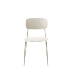 No name ELIN Lot de 4 chaises en plastique et métal