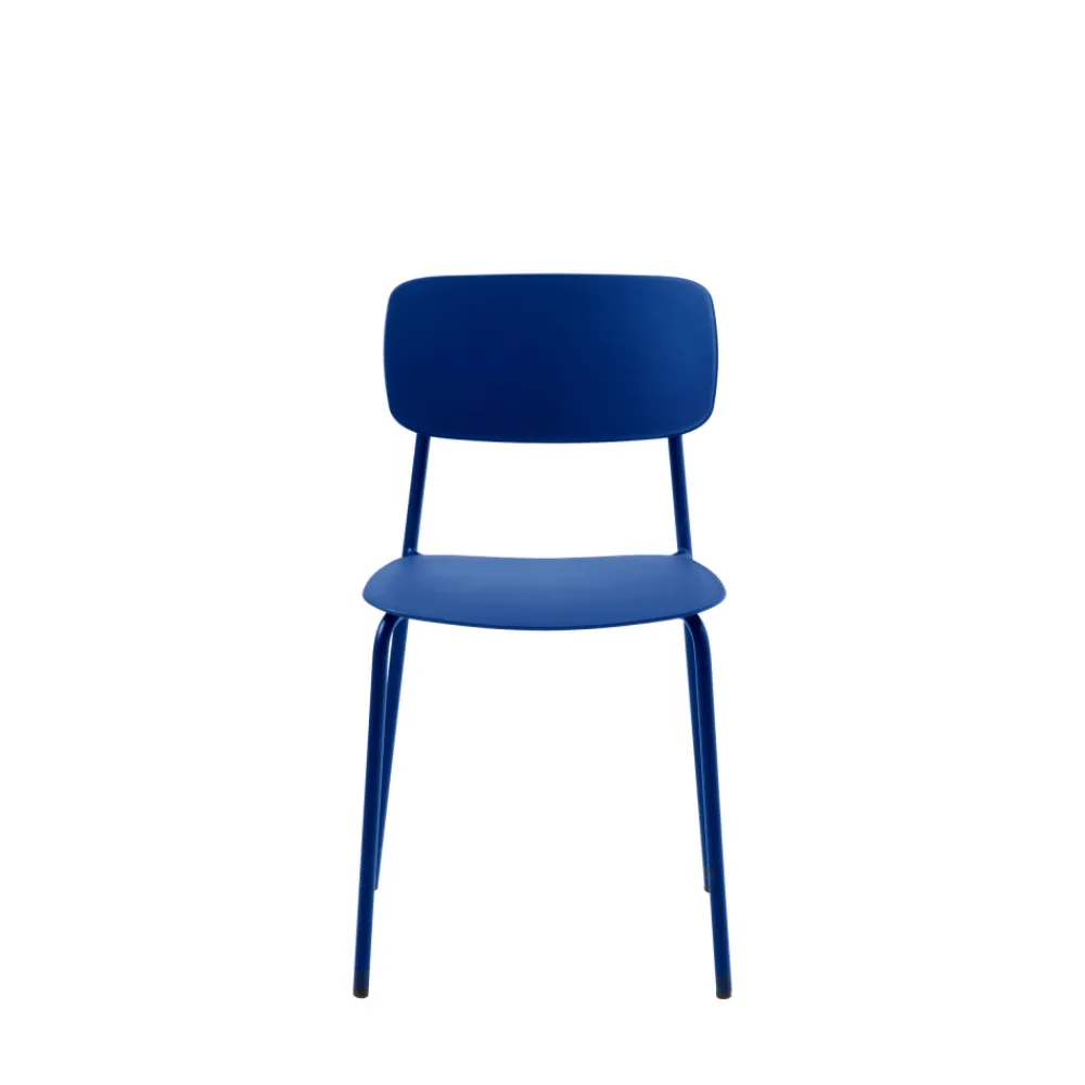No name ELIN Lot de 4 chaises en plastique et métal