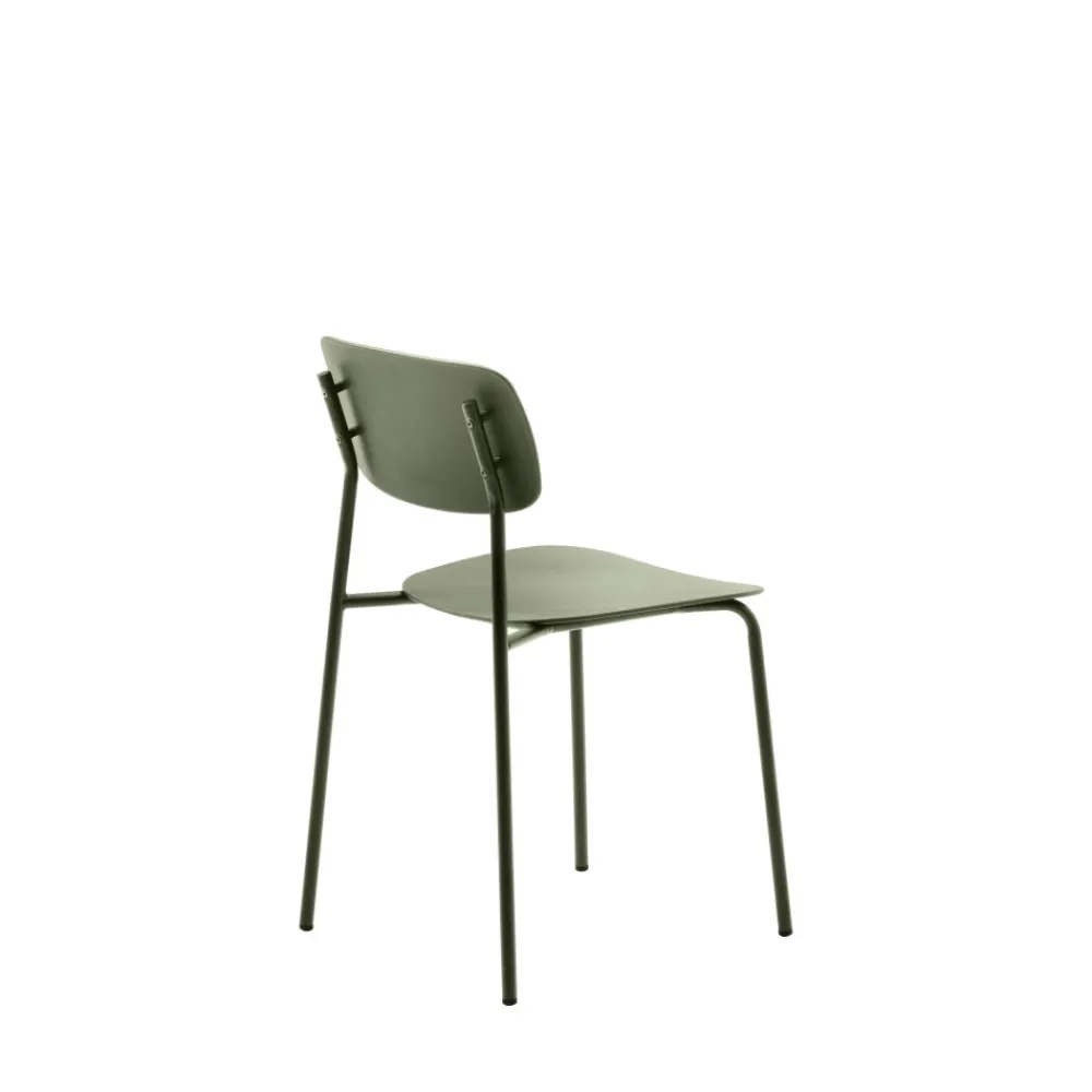 No name ELIN Lot de 4 chaises en plastique et métal