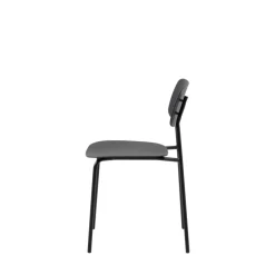 No name ELIN Lot de 4 chaises en plastique et métal