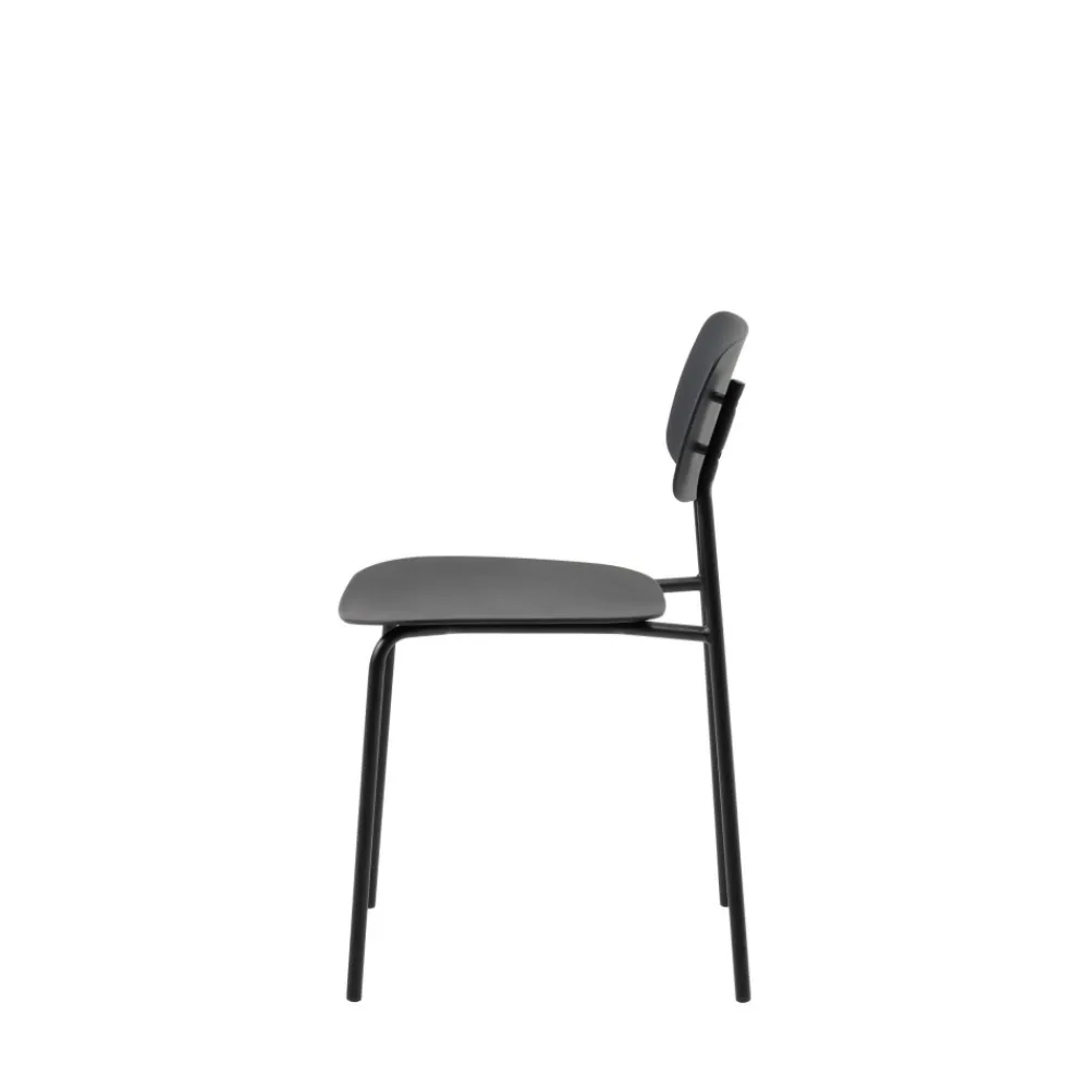 No name ELIN Lot de 4 chaises en plastique et métal
