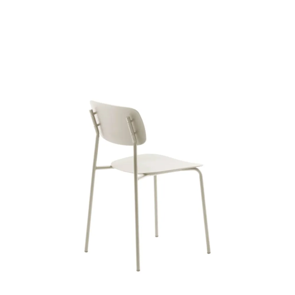No name ELIN Lot de 4 chaises en plastique et métal