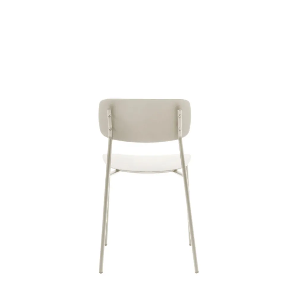 No name ELIN Lot de 4 chaises en plastique et métal