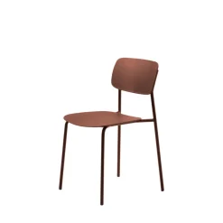 No name ELIN Lot de 4 chaises en plastique et métal