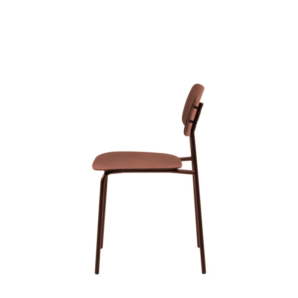 No name ELIN Lot de 4 chaises en plastique et métal