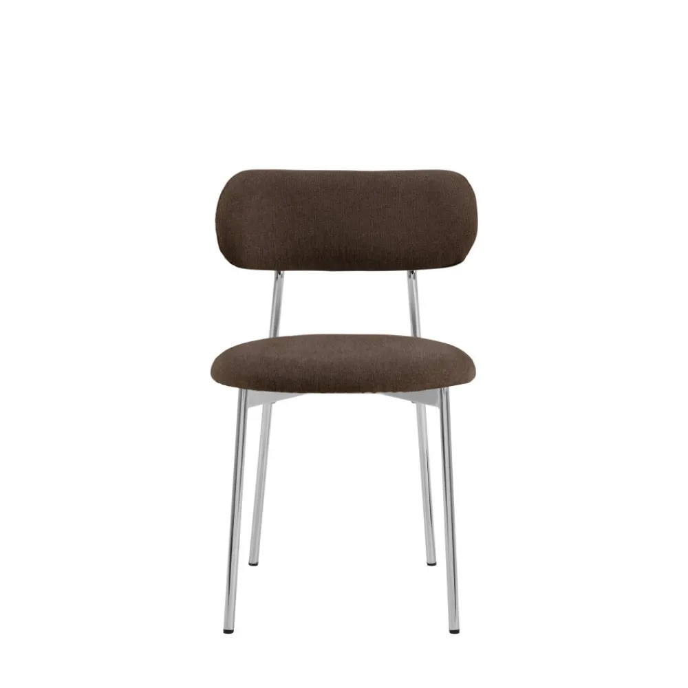 Drawer ELLI Lot de 2 chaises en tissu pieds chrome