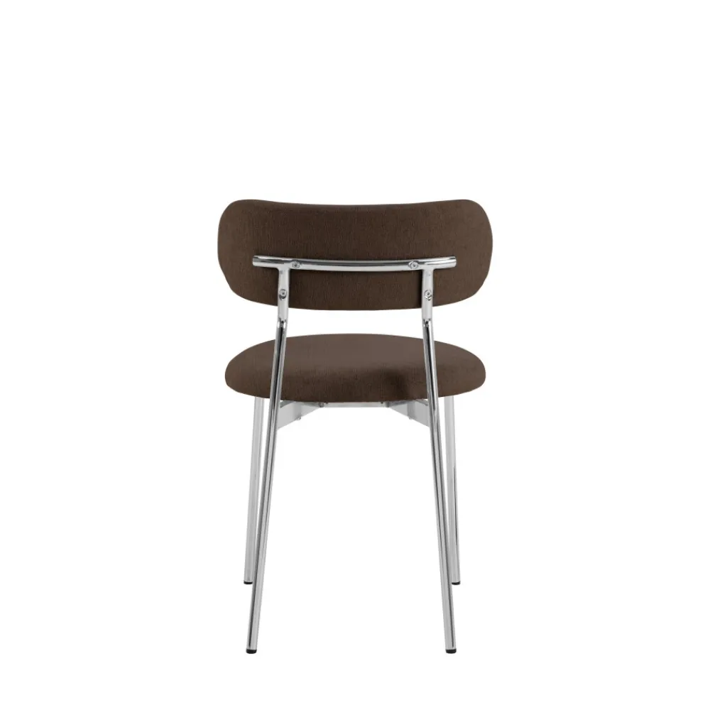 Drawer ELLI Lot de 2 chaises en tissu pieds chrome
