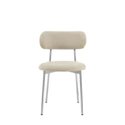Drawer ELLI Lot de 2 chaises en tissu pieds chrome