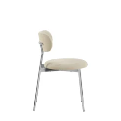 Drawer ELLI Lot de 2 chaises en tissu pieds chrome