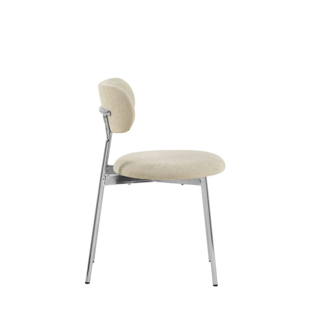 Drawer ELLI Lot de 2 chaises en tissu pieds chrome