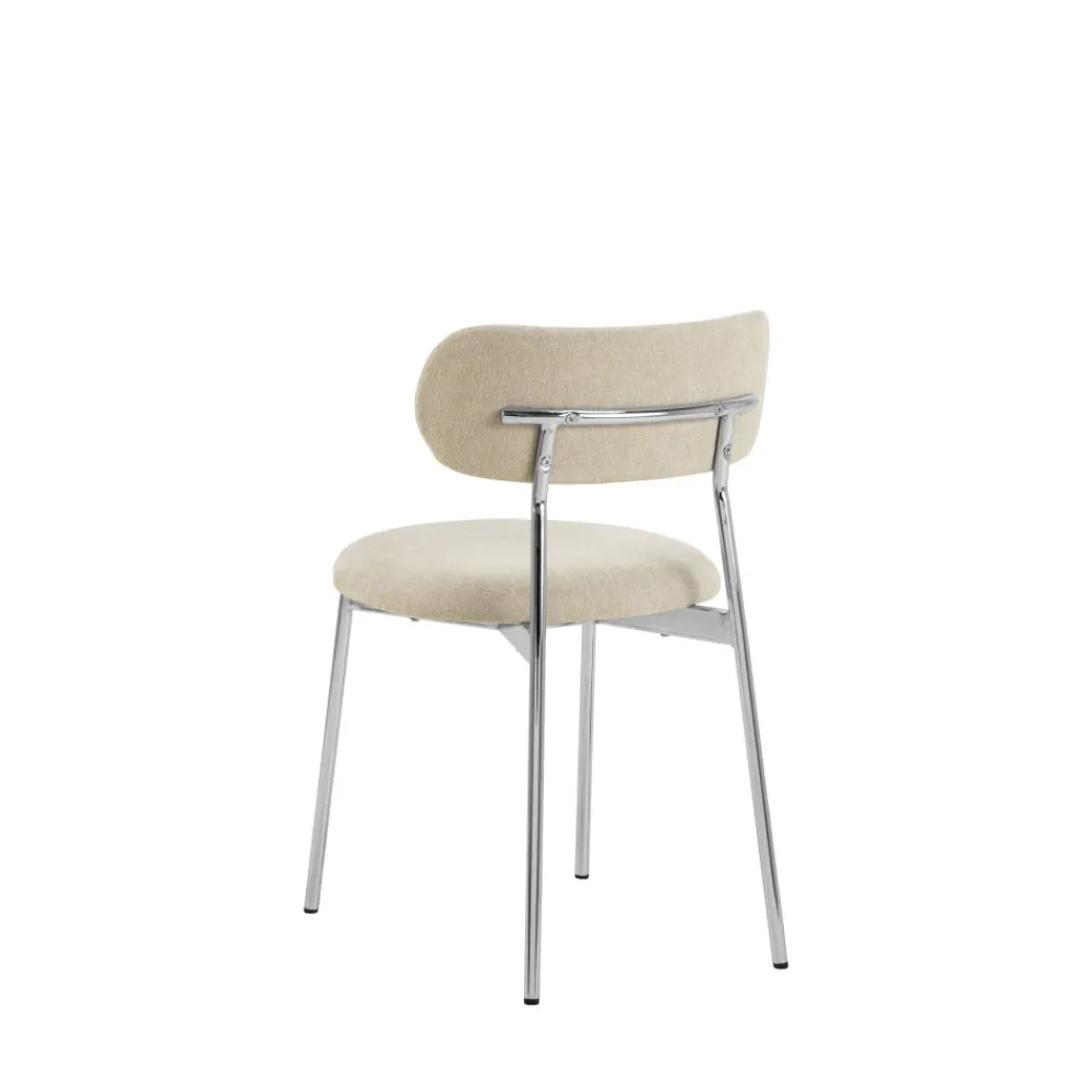 Drawer ELLI Lot de 2 chaises en tissu pieds chrome