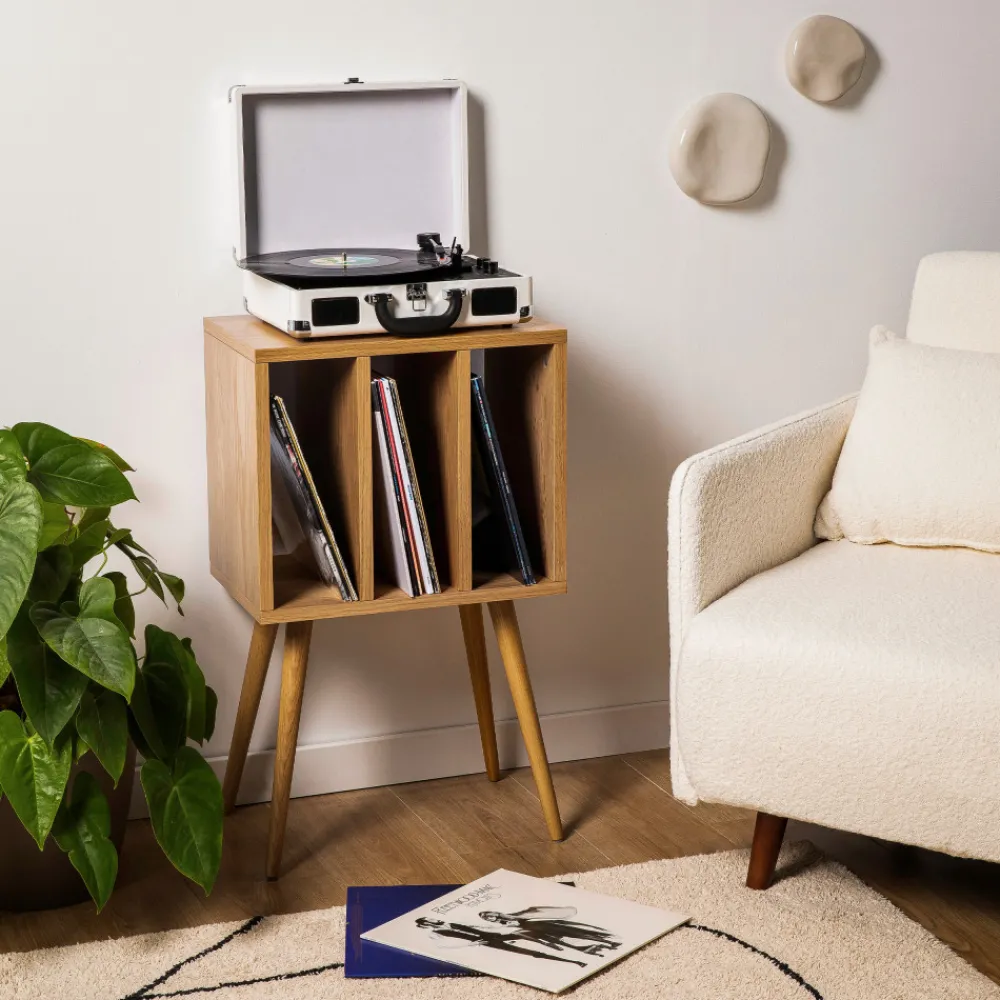 Drawer ELVDAL Meuble de rangement vinyles en bois