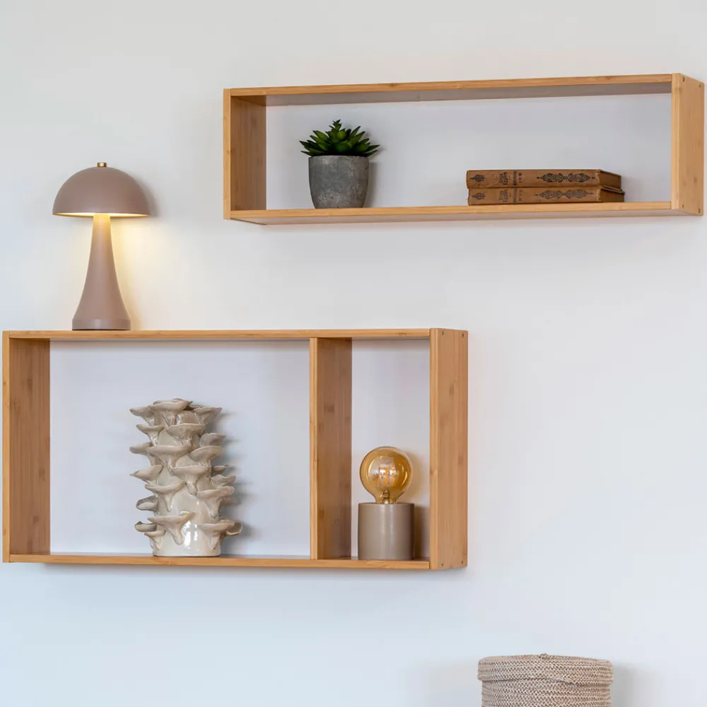 House Nordic EMBER Étagère murale en bambou L70cm