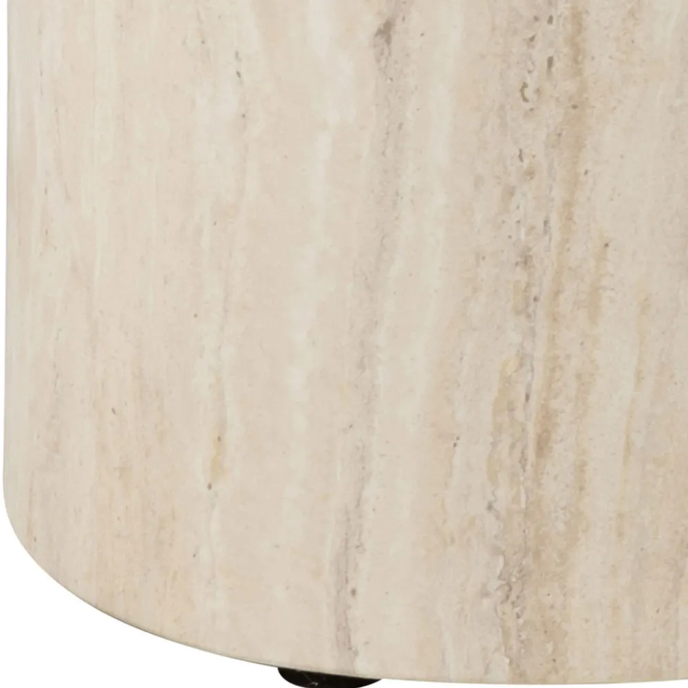 Drawer EQUICOLA Lot de 2 tables d'appoint ovales en effet travertin