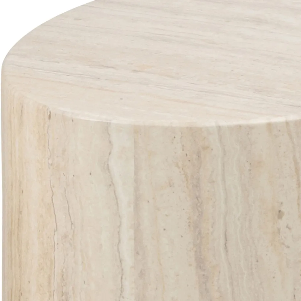 Drawer EQUICOLA Lot de 2 tables d'appoint ovales en effet travertin