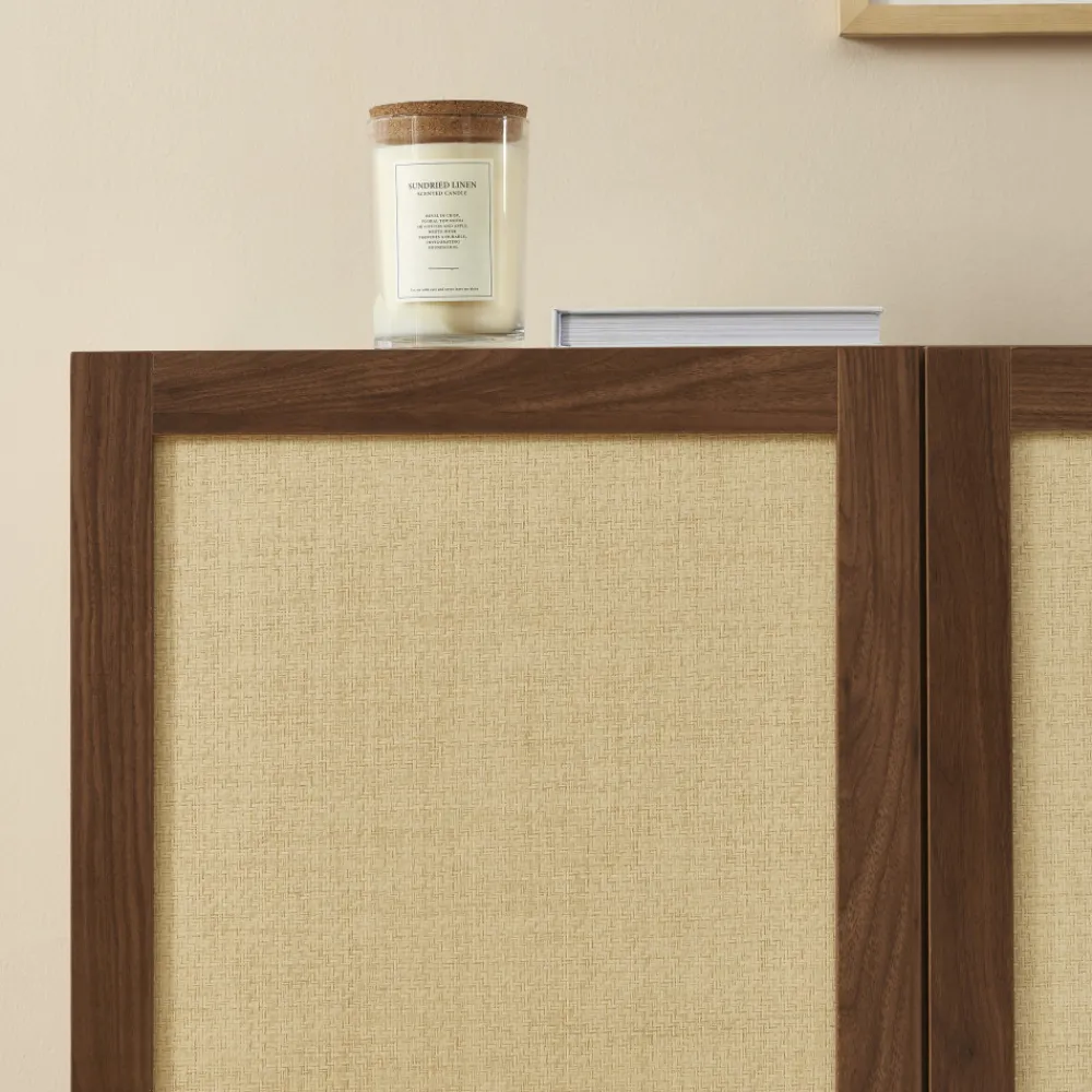 No name ESTELA Buffet 3 portes en bois L140cm