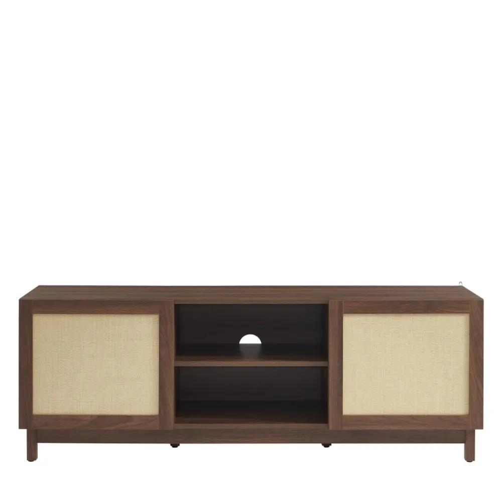 No name ESTELA Meuble TV 2 portes en bois L150cm