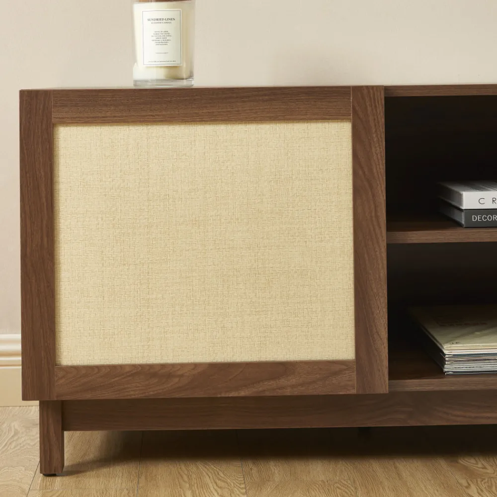 No name ESTELA Meuble TV 2 portes en bois L150cm