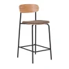 House Nordic ESTEPONA Lot de 2 tabourets de bar en bois, tissu et métal H66cm