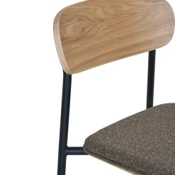 House Nordic ESTEPONA Lot de 2 tabourets de bar en bois, tissu et métal H66cm