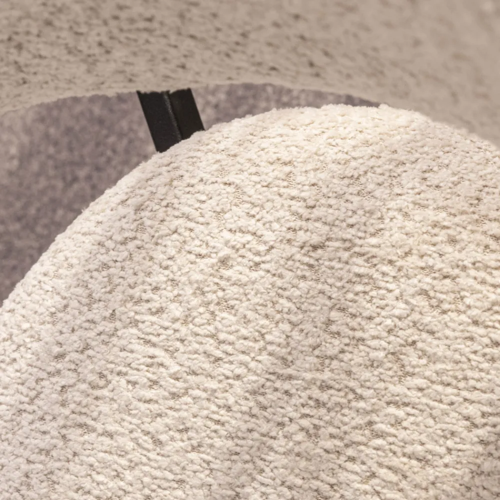 Drawer ESTER Lot de 2 chaises en tissu bouclette et métal
