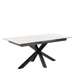 Drawer EURAME Table à manger extensible 6 à 8 places en céramique et métal 168-210x90cm