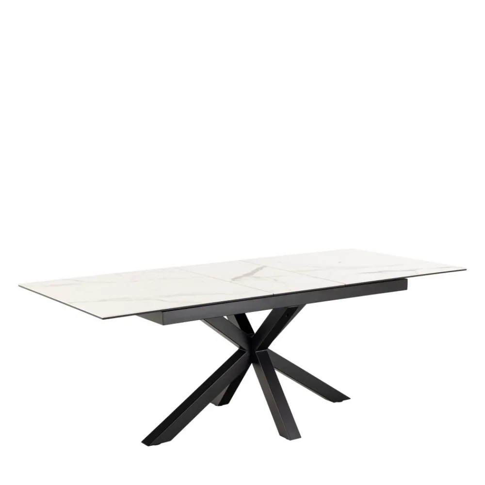 Drawer EURAME Table à manger extensible 6 à 8 places en céramique et métal 168-210x90cm