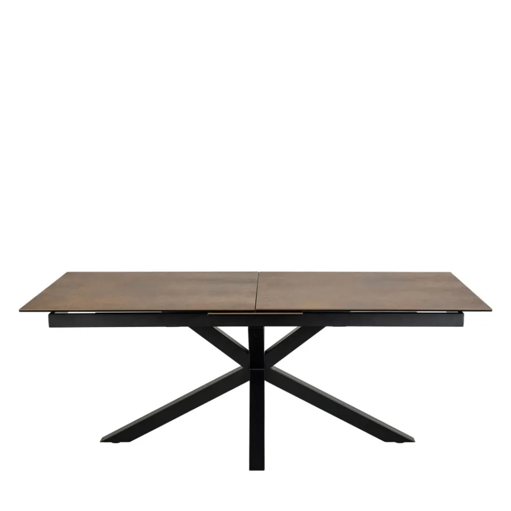 Drawer EURAME Table à manger extensible 6 à 12 personnes en céramique et métal 200-240x100cm